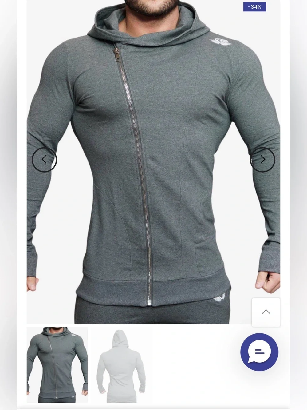 Body Engineers Men's Hooded Sweater Jacket - Light Grey